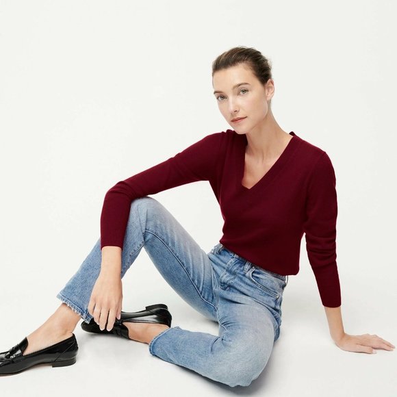 J. Crew 100% cashmere v-neck sweater XXS - Picture 1 of 14